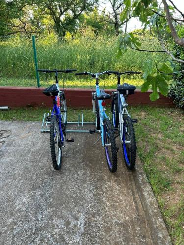 two bikes are parked next to each other at Apartment Lara in Zaton