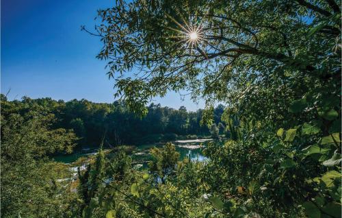 a view of a river through the trees at Studio Holiday Home In Galovic Selo in Galović-Selo