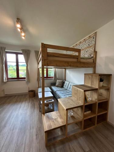 Postel nebo postele na pokoji v ubytování Apartmán Všichni se vlezem
