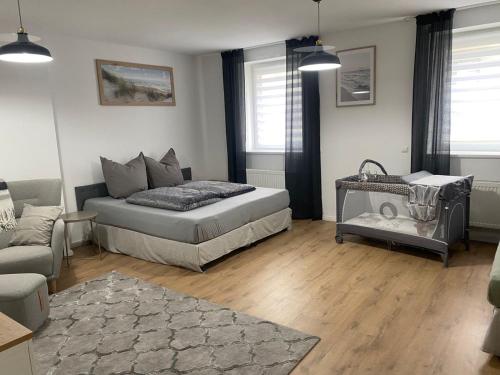 Χώρος καθιστικού στο Apartment 1 am Werlsee, Grünheide