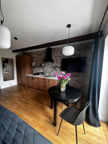 Kuchyň nebo kuchyňský kout v ubytování Apartamenty Św Stanisława
