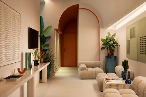 Ruang duduk di Demetra Luxury Suites