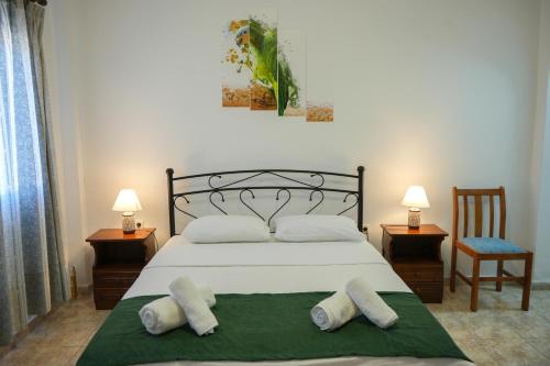 Postel nebo postele na pokoji v ubytování Green Parrot Apartments