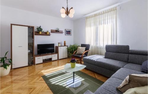 a living room with a couch and a tv at 2 Bedroom Cozy Apartment In Pula in Veli Vrh
