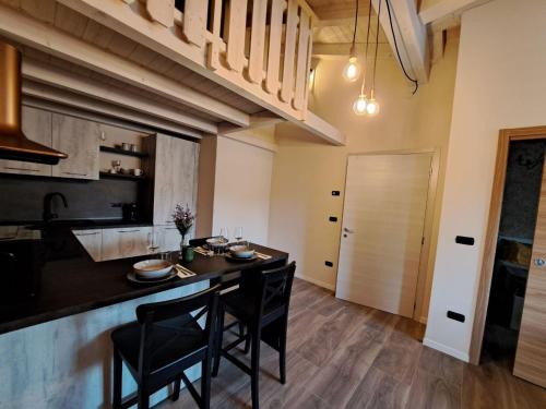 Dapur atau dapur kecil di La via dei castelli Apartments