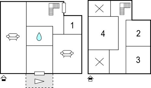 a block diagram of a house at 4 Bedroom Nice Home In Sölvesborg in Sandbäck