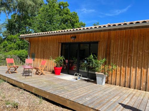 Κήπος έξω από το Maison en bois Lacanau centre