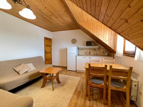 Kuchyň nebo kuchyňský kout v ubytování Apartmány v Müllerovom dome
