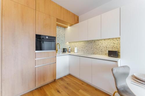 Dapur atau dapur kecil di Apartament Przy Plaży 313 by Perłowa Przystań Rent