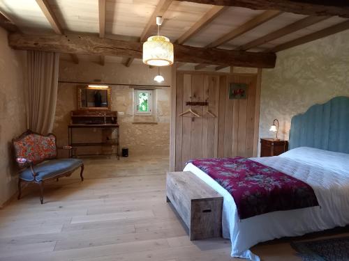 Voodi või voodid majutusasutuse Entre-vignes-et-bastides toas