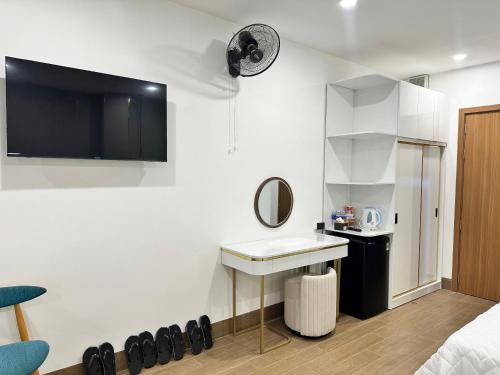 Kuchyň nebo kuchyňský kout v ubytování Hotel Phi Hùng