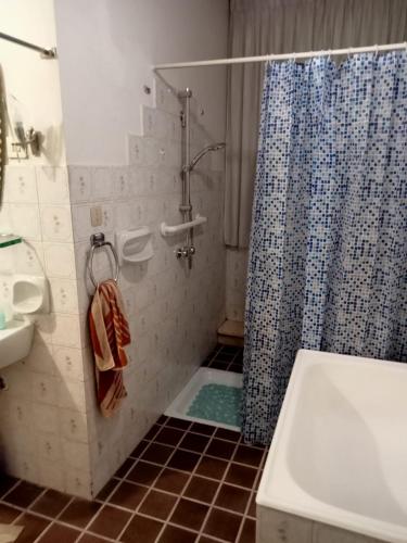 a bathroom with a shower and a sink at CASA di PIERO in Monte San Pietrangeli