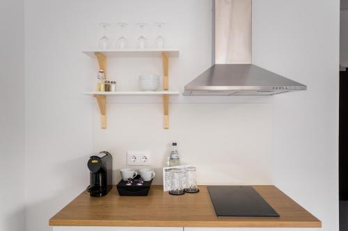 Η κουζίνα ή μικρή κουζίνα στο Apartmenthaus Berlin Neukölln