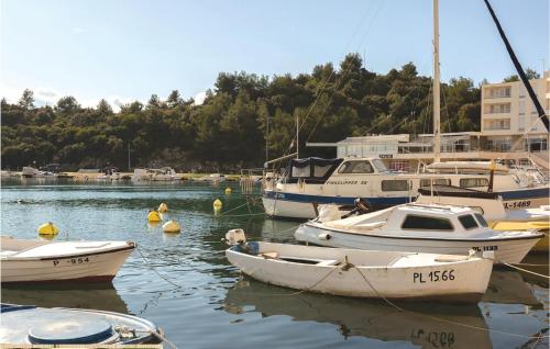 a group of boats are docked in a harbor at Two-Bedroom Apartment In Ploce in Ploče