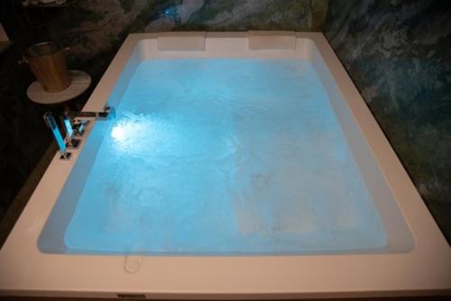 a large pool of blue water in a room at Giardino sul Lago SPA Jacuzzi in Castel Gandolfo