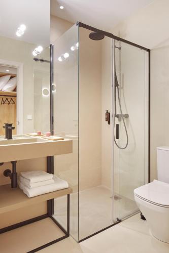 a bathroom with a shower and a toilet at FeelFree STAYS Antiguo in San Sebastián