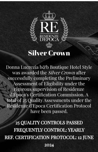 a poster for a silver crown helicopterictionictionocumentstrationstrationstrationstrationstrationstration at DONNA LUCREZIA b&b Boutique Hotel Style - relax & business stay in Bisceglie