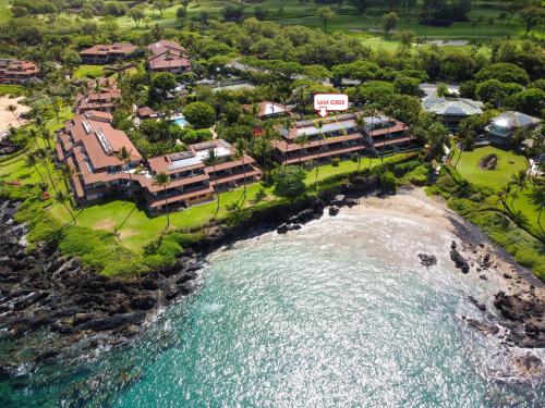 an aerial view of a resort next to the ocean at Makena Surf G303, Maui on the Beach in Wailea