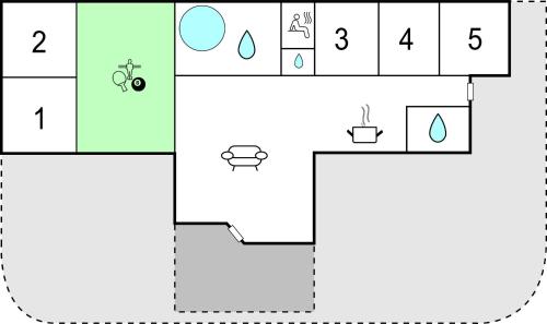 a block diagram of a building at Holiday Home Fiskekrogen Stege Xi in Stege