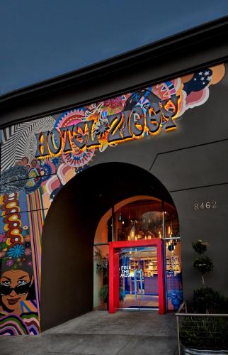 a store front with a sign that reads westaza at Hotel Ziggy On Sunset in Los Angeles