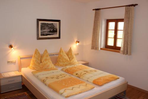 Säng eller sängar i ett rum på Ferienhaus Veider