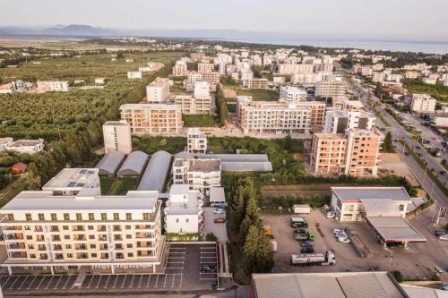 an aerial view of a city with tall buildings at Apartments NIKOS FAMILY in Ulcinj