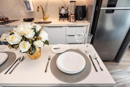 Dapur atau dapur kecil di Rosemari's Apartments 4 Studios Luxuosos