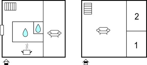 a schematic diagram of a greenhouse with four different views at 2 Bedroom Awesome Home In Älmhult in Stenbrohult