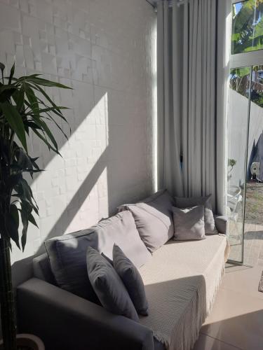 Postel nebo postele na pokoji v ubytování Flat lindo e tranquilo!