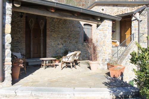 a patio with chairs and a table in front of a building at Case Vacanza S. Nicola in Viggianello