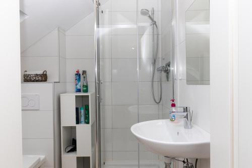 Ένα μπάνιο στο Stylisches Apartment in Koblenz mit Kostenlose Parkplätze WLAN und voll ausgestatteter Küche