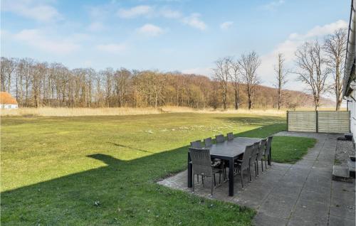 a black table and chairs in a field at Holiday Home Haveskovvej Humble Xii in Humble