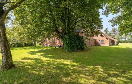 a house in a yard with a large tree at Awesome Home In Bedsted Thy in Bedsted Thy