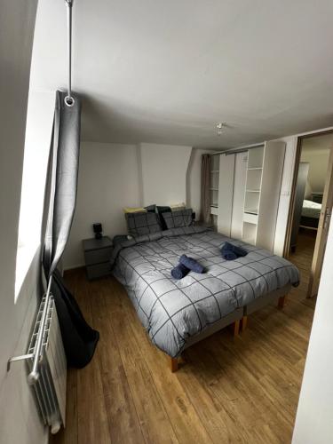 a bedroom with a large bed in a room at Appartement Cosy Valenciennes in Marly