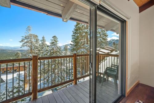 a balcony with a view of the mountains at Timber Ridge Resort by 101 Great Escapes in Mammoth Lakes