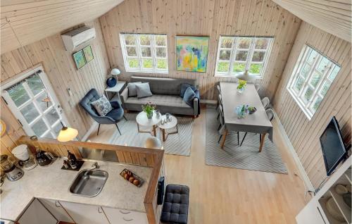 an overhead view of a living room and dining room at Awesome Home In Mariager With Wifi in Mariager