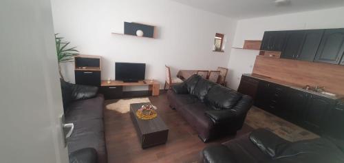 TV a/nebo společenská místnost v ubytování River Apartment