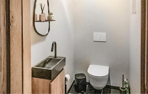 a bathroom with a sink and a toilet at Looshof in Helchteren