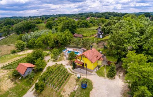 an aerial view of a house with a pool and a vineyard at 3 Bedroom Pet Friendly Home In Ludbreg in Ludbreg