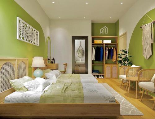 Katil atau katil-katil dalam bilik di FLC Sea Tower Quy Nhơn - Căn Hộ Du Lịch Chuẩn 5 Sao - View Biển có Hồ Bơi