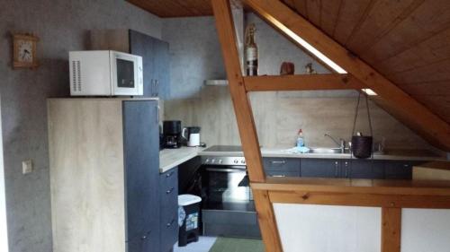 Dapur atau dapur kecil di Charmante Wohnung in Bermersbach