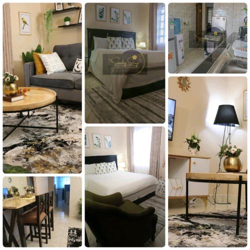 a collage of pictures of a living room at Swanky Stays I in Nairobi