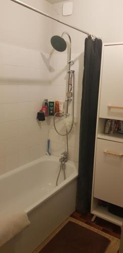 une salle de bain avec baignoire et douche dans l'établissement Appartement f3 , 2 chambres, à Béziers