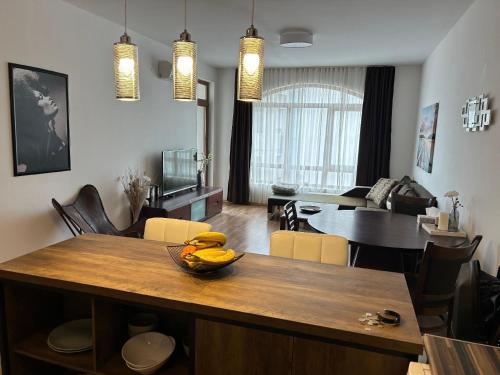 Χώρος καθιστικού στο Appartement in Pomorie mit Garten und gemeinsamem Pool