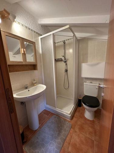 Kúpeľňa v ubytovaní Corse Appartement Sognu di Mar Marine de Bravonne à Linguizzetta