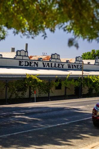 a sign on the top of a building at Spa Bath, Entire Home, Off Street Parking, Barossa Valley in Eden Valley