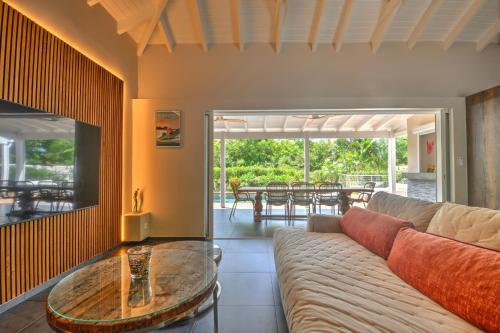 Area soggiorno di Les Galets Sxm Luxury Lodges