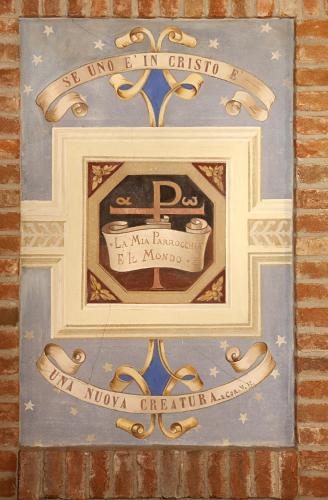 a picture of a plaque on a wall at Luna Residence Hotel in Casalmaggiore