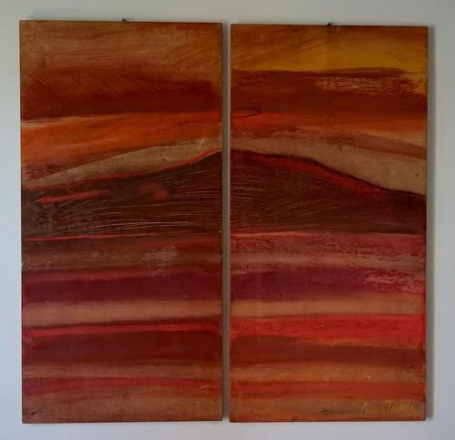 a close up of a painting on a wall at Follow Your Art in Kýthira