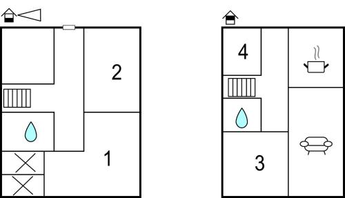 a block diagram of a building with four different numbers at Stunning Home In Farsund With Wifi in Farsund